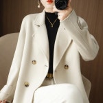 여성 모직 코트 가을 겨울 캐주얼 정장 칼라 자켓 아우터 루즈핏 슬림핏 상의 심플 기질 숏 코트 WMY M