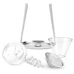 파이널 터치 글래스 트위스터 에어레이터 디캔터 - 와인 산소 공급 시스템 3상 에어레이션 스테인리스 필터 글로브 디자인 어댑터 스탠드 WDA918