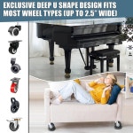 미끄럼 방지를 위한 줄러질 침대 스토퍼 - 하드우드 바닥용 가구 휠 4팩 고무 프레임 스톱 캐스터 컵은 모든 소파 의자 바퀴에 맞습니다 4 Pack