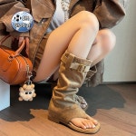 토오픈 여름부추 쪼리부츠 린넨 마부츠 39 카키 업그레이드