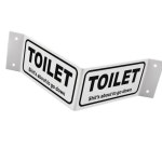 화장실 V모양 안내판 영문 디자인 내구성 패널