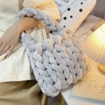 자이언트얀 가방 만들기 벨벳자이언트얀 가방뜨개실 1벨벳얀-그레이