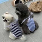 곰돌이펫 쿨쿨 스트라이프 강아지 수영복 실내외 물놀이 필수템 여름의류 스카이블루 1개