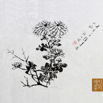 사군자 국화 썬팅지 한지 창호지 창문시트지