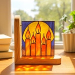 핸드메이드 스테인드글라스 할로윈 캔들 선캐처 박쥐 창문 장식 인테리어 소품 후 창문 오른쪽