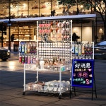 야시장 바퀴 가판대 이동식 플리마켓 매대 화이트65롱 스몰휠 가볍게 접기