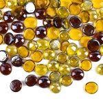 VIOCIWUO 플랫 유리 구슬 1파운드 꽃병용 장식 바텀 젬 수족관 자갈 꽃병 필러 장식 혼합 앰버