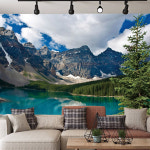 패브릭포스터 대형 풍경 바다 숲 거실 인테리어 그림 높이 1 0 x 너비 1 5 6m램프 G1617