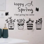 행복한 봄날 창문 장식 포인트 벽지 데코스티커 월스티커 월데코스티커