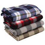 휴대용 폴라폴리스 체크 무릎 캠핑 항공 겨울 담요 모포 이불