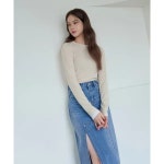 드로우핏우먼 내추럴 레이어드 롱 슬리브 티셔츠 DFWMTS4301