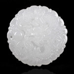 라오농 백옥 펜던트 여성 용봉패 옥패 옥패옥 펜던트 남성 용패 옥석 d 둥근 용표 노란 밧줄 2508LL