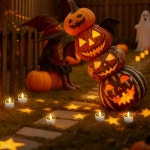 HL 솔라 티 라이트 야외 방수 6PCS 깜빡이는 불꽃 없는 양초 황혼에서 새벽까지 충전식 배터리 LED 보티브 랜턴 정원 캠핑 홈 데코용 웜 2 4 x2