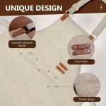 포켓 조절 스트랩이 남성 여성용 에이프런팬다 셰프 에이프런 요리 베이킹을 위한 발수