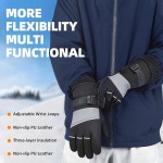 남성용 여성용 쿠눈 겨울 장갑 - 터치스크린이 방풍 보온 장갑 그리피 스키 자전거 하이킹용 Small