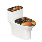 쿠이포르티 호박 프린트 화장실 뚜껑 탱크 커버 세트 2팩 추수감사절 가을 장식 실내 욕실 3 Autumn Maple Leaf