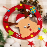 민화샵 크리스마스 만들기 장식 펠트 리스 DIY 꾸미기세트 루돌프