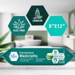 메드 프라이드 일회용 미리 적신 행주 8개 u201D x 12 80팩 - 민감한 피부를 위한 천 물티슈 부드러운 요실금 Aloe Vera 80 Count Pack of 1