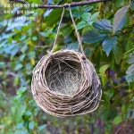 야외 새둥지 새집 정원 펜션 나무 앵무새 집 볏짚 장식 가지와 엮은 둥지에는 새가 없다 1개