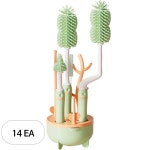 아이벨류 아이벨류 실리콘 젖병 브러쉬 젖병 건조대 4세트 그린