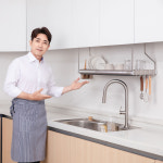 나래 퀸넥스 퀸넥스 퀸넥스 높이조절되는 티타늄color 부착식 식기건조대 mm 싱크대선반 설거지 그릇 건조대 800-290