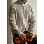 엘럽 남자 집업 니트 이태리 입체감 이중 하이넥 카디건 가을 겨울 빈티지 캐주얼 스웨터 원템4