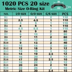 XBVV 1020pcs O 링 키트 20 사이즈 니트릴 고무 구색 세트 자동차 수도꼭지 배관 공기 또는 밀봉 연결은 오일과 열에 저항합니다