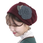 큰꽃 니트 모자 두건 H1791