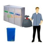 병원 관공서 세차장 오피스텔 빌라용 3칸 스텐휴지통