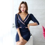 쉬즈파티 1675 폰즈카라 홀복 미니원피스 44 88사이즈 44 맞춤 반품 교환불가