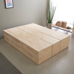 진영가구 포커스 뉴송 원목 2단 서랍형 침대 프레임 무헤드형