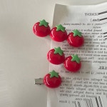 쁘띠 자체제작 멋쟁이 토마토 과일 헤어핀 미니핀 소품샵 포인트 머리핀 1구