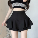 여성복 치마바지 봄 여름 캐주얼 볼륨 우산 스커트 하이웨스트 반바지 루즈핏 슬림핏 A라인 체크 스커트 WMY M