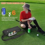 남성용 골프 쿨러백 소형 소프트 단열 맥주 쿨러 캔 6팩 또는 와인 병 2개 캠핑 피크닉 비치 야외용 휴대용 액세서리 쿨러 슬리브