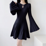 천하오 펀칭 플레어 니트 원피스 추동 L J1887