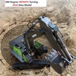 RC 굴착기 Huina 1593 완전 기능 1 14 토이 28 채널 원격 제어 트럭 건설 차량 금속 버킷 LED 조명 사운드 2 배터리 그 2026 모델 시뮬레이션