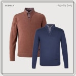 인디안 인디안 NC10 솔리드 이중에리 카라넥니트 GREYISHBLUE 54 사이즈 110 참조 MIEBPXF8421 9210052