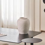 LB2 대형 흰색 세라믹 꽃병 11 8 높이의 젠 스타일 소박한 테라코타 피처 고된 농가 장식 가정 장식용 도자기 장식 꽃 H X 9 8