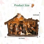 천순 크리스마스 성탄절 기념 세트 9 5 마을 LED 조명 피규어 네이티비티 뮤직 3AA 배터리 인테리어 디스플레이 장식 실내 방 테이블탑 7 Inch