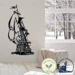 바다 해적선 보트 벽 스티커 비닐 전사 무늬 올드 선박 항해 오션 스타일 홈 인테리어 G3708