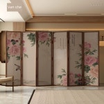 민화 병풍 전통 식당 산수화 패널 한옥 가림막 돌잔치