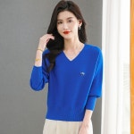 여성 브이넥 스웨터 봄가을 니트 탑 슬림핏 이너 OP1 A22Z3H