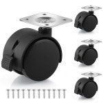 쉐굴루 1 5 소형 나일론 플라스틱 판 캐스터 휠 회전 가구 휠당 50파운드 적재 용량 4개