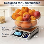 ATOGOU 66파운드 식품 저울 계산 기능이 상업용 주방 플러그인 0 05온스 1g 304스테인리스 스틸 요리 채소 농장 산업 계산용 LC3