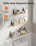 아마다 홈퍼니싱 벽 선반 세트 6개 소박한 농가 스타일 장식용 나무 플로팅 욕실 침실 수납 거실 책 Wooden Medium