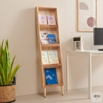 병원 카달로그 삼나무 4단 잡지꽂이 395 안정적인 책정리 예쁜책꽂이 미니책꽂이