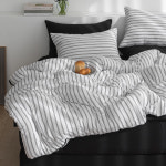 헬로우슬립 부드러운 카스테라 스트라이프 워싱 항균 사계절용 옥수수솜 이불베개세트