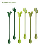 칵투스 선인장 롱 스푼 6개 세트 에코 스틱 칵테일 하이볼 커피 티스푼
