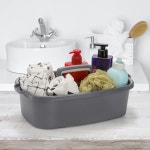 TOPZEA 2팩 청소 캐디 손잡이가 대형 플라스틱 정리함 버킷 하우스키핑 샤워 토트 기숙사 정원 욕실용 싱크대 도구 보관 바구니 아래