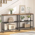 후브로 29 5 좁은 콘솔 테이블 3단 입구 선반이 얇은 소파 사이드 디스플레이 복도 현관 거실 침실 러스틱 BF73XG01